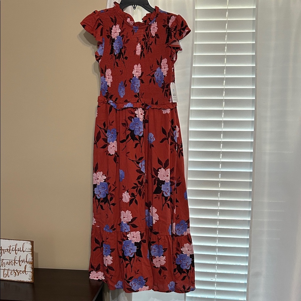 Floral Rust Maxi Dress